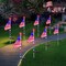 8 Pack American Flag Solar Lights Outdoor, 4th of July Decorations with 2 Modes, Waterproof Solar Flag Patriotic Lights